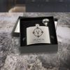 Personalized Stainless Steel Flask Set in Black Box, Custom Flask Set Gift