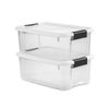 Sterilite 18 Qt Clear Plastic Stackable Storage Bin w/ White Latch Lid, (6 Pack)