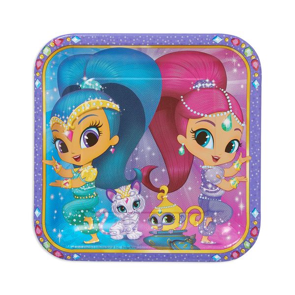 American Greetings Shimmer and Shine Dinner Square Plate (8 Count)