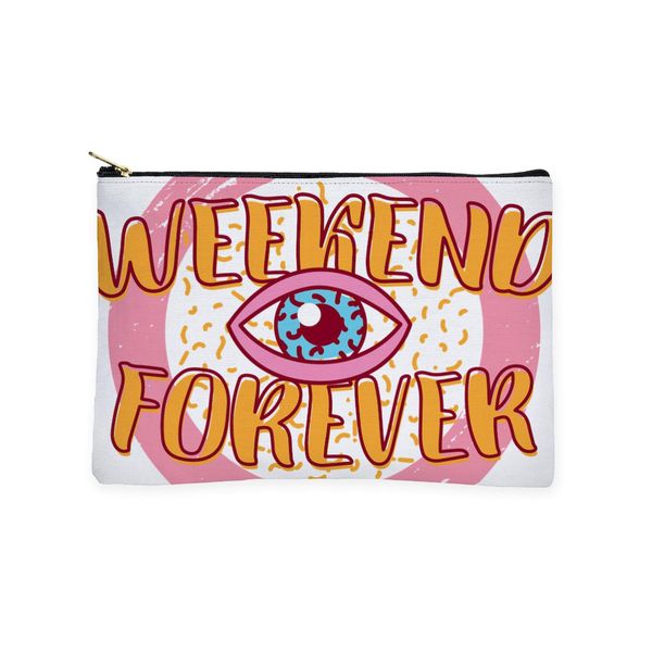 CafePress Retro 80S Weekend Forever Zipper Makeup Pouch, 8.5"x6"