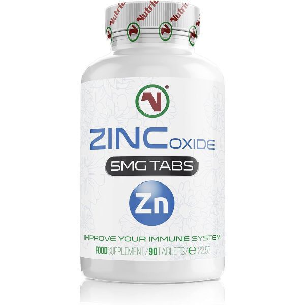 Mega Nutriodol Zinc Tablets Strengthen Nail or Bone Protection 5mg Zinc Oxide x 90, Zinc Oxide 5mg x 90