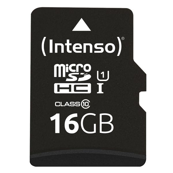 Intenso Premium Microsdhc Memory Card INCL. SD Adapter, Class 10 UHS-I, 16 GB, Black