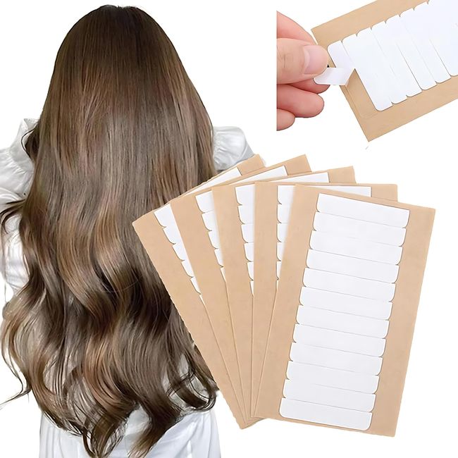 Sixstarhair Replacement Tapes for Tape in Hair Extensions No Residue Tapes for Hair Extensions Adhesive Double Side Tape Tabs 4cm x 0.8cm 60 Pieces per Pack