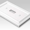 Amerelle 94DDW Continental Wallplate, 2 Duplex, Cast Metal, White, 1-Pack