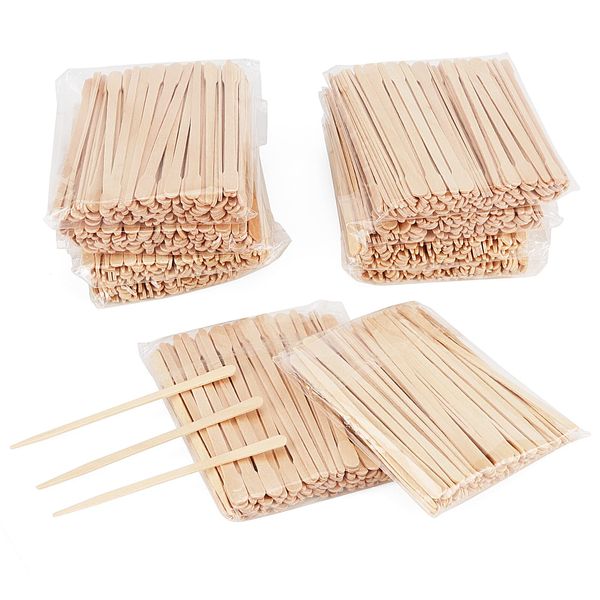 JOIKIT 1000 PCS Eyebrow Wax Sticks, 2 Style Wooden Wax Spatulas Tongue Depressors, Brow Waxing Sticks Spatulas for Hair Eyebrow