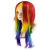 Healifty Rainbow Dash Wig Rainbow Dash Wig Cosplay Wig Gradient Color Charming Full Wigs For Cosplay Girls Party or Daily Use Wig Cap () Fashion Dolls Fashion Dolls