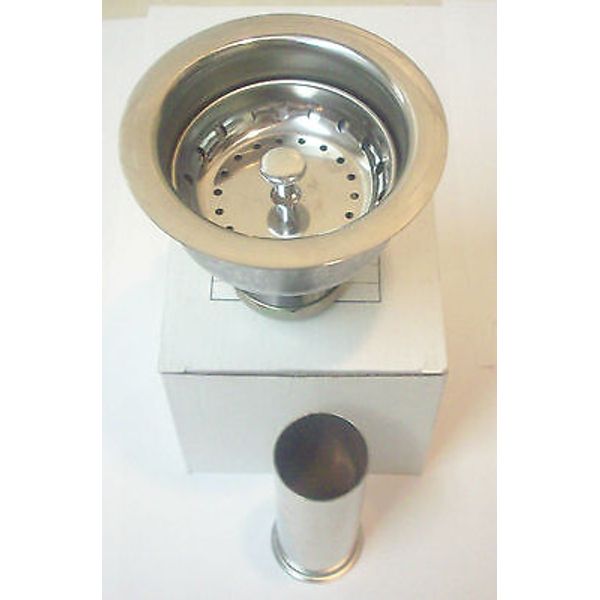 Heavy Duty Deep Cup Style Kitchen Sink Strainer with Basket and Tailpiece