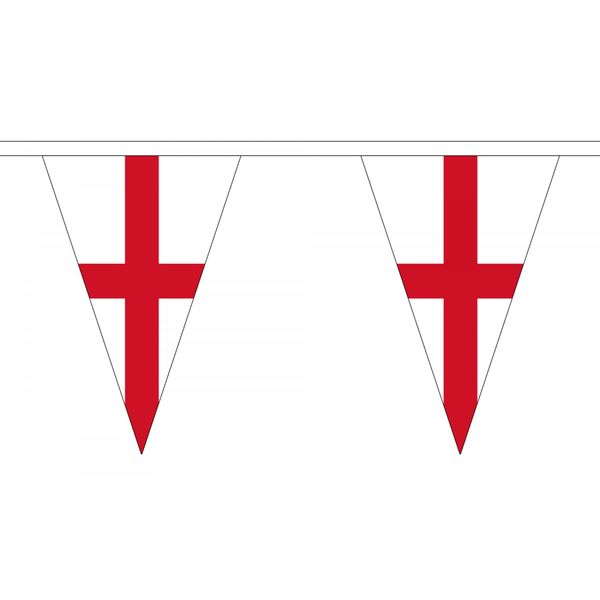 England St George Flag Bunting 5M Triangle Large 12 Flags FlagSuperstore