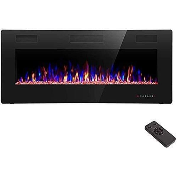 42 " Electric Fireplace Recessed & Wall Mounted Standing Space Heaters w/ Remote