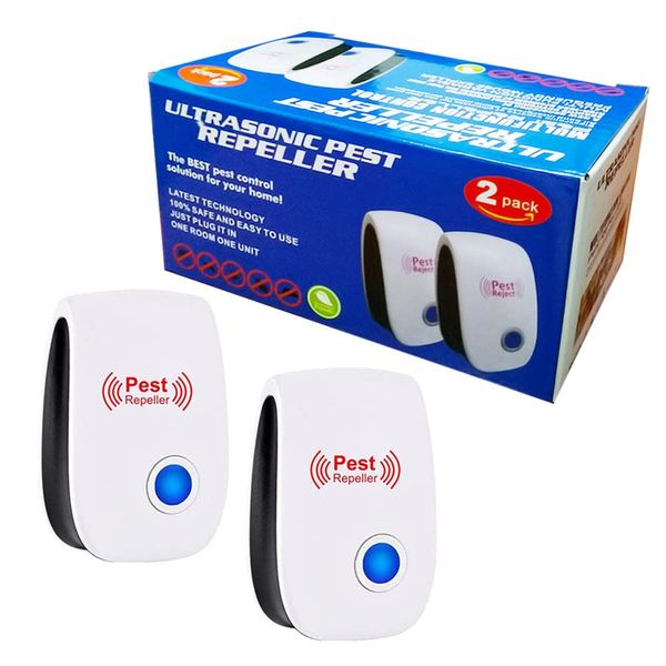 2 Pack Ultrasonic Pest Repeller Plug In for Repelling Mosquito Mouse Cockroach Rodents