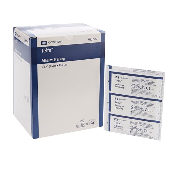 Telfa Sterile Island Dressing Rectangle 3 x 4" 7643 100 per Box