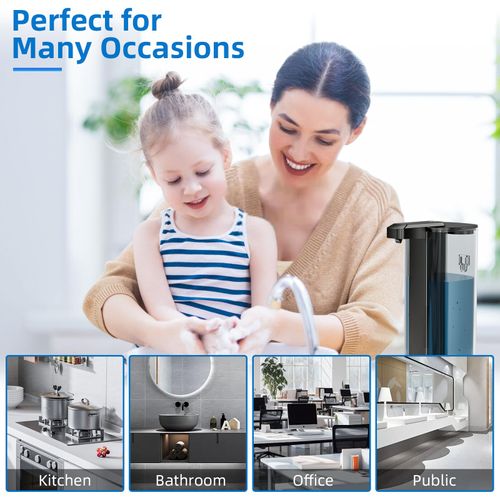 17oz Automatic Liquid Soap Dispenser,Touchless Dish Soap Dispenser IPX5 Waterproof Adjustable Dispensing,Liquid Hand Soap Personal Care Lotion Dispenser for Kitchen Bathroom Hotel,USB Charging