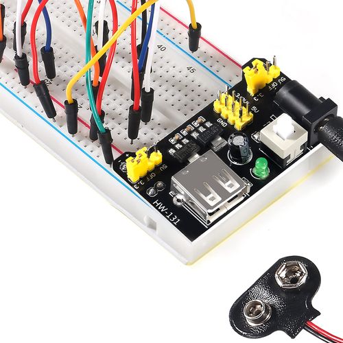 Diitao Breadboard Jumper Wire Kit with Power Supply Module and Battery Clip,1PCS 830 tie-Points Breadboard & 2PCS 400 tie-Points Breadboard & 65PCS Breadboard Jumper Wires(12/16/20/25cm)