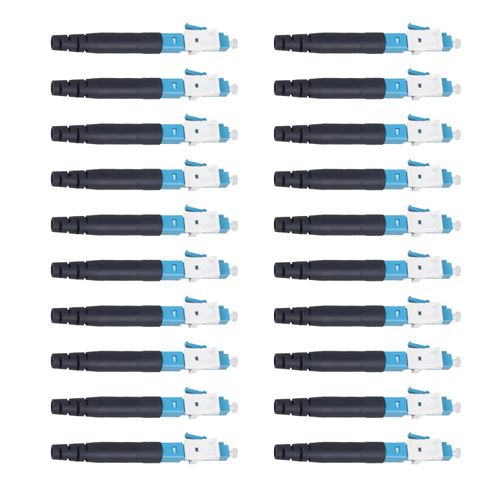 Xunsomten - 20 pcs LC Singlemode Fiber Optic Quick Assembly Connector Fiber Optic Fast Connectors Singlemode 9/125 Mechanical Connectors Adapter for 0.9/2.0/3.0/2.0 * 3.0mm Singlemode Fiber Cable