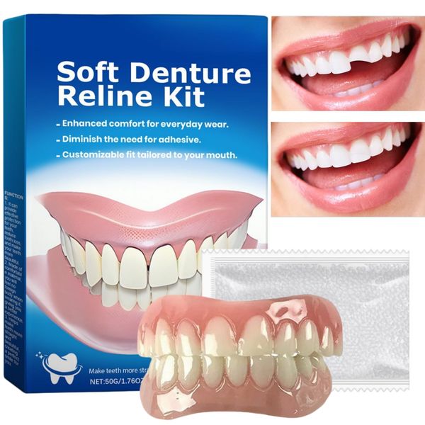 Silicone Reline Denture Set,Silicone Denture Reline Kit,Denture Silicone Reline Kit,Soft Denture Reline Kit,False Teeth,Clip in Veneers Teeth,Snap on Veneers Teeth,Fake Teeth,Denture Adhesives