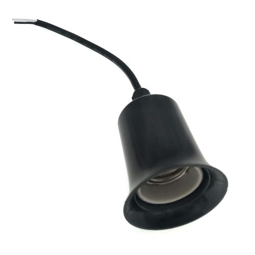 Waterproof Lamp Holder E26 Screw Lampholder,TWDRTDD Outdoor Waterproof E26 E27 Medium Base Light Socket with 6 in Cable (Ceramic holder,Black)