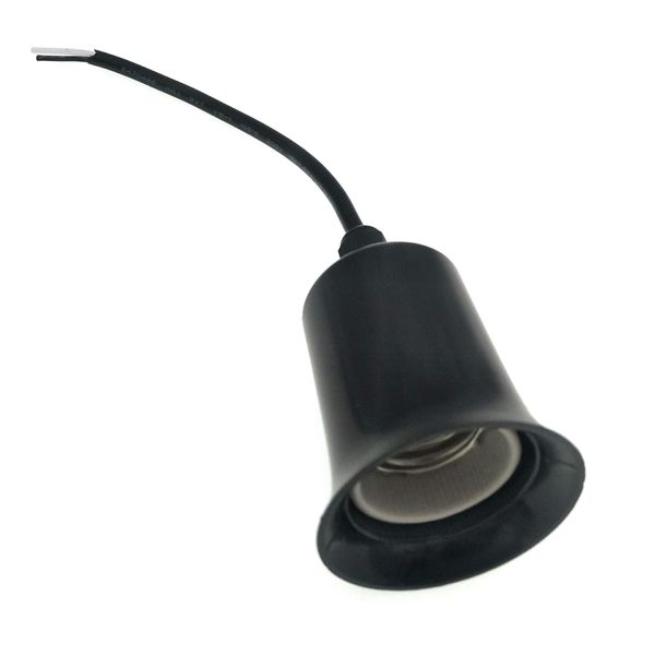 Waterproof Lamp Holder E26 Screw Lampholder,TWDRTDD Outdoor Waterproof E26 E27 Medium Base Light Socket with 6 in Cable (Ceramic holder,Black)