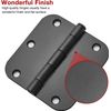 30 Pack Rounded Matte Black Door Hinges 3.5 Inch 5/8" Radius Interior 3 1/2" ...