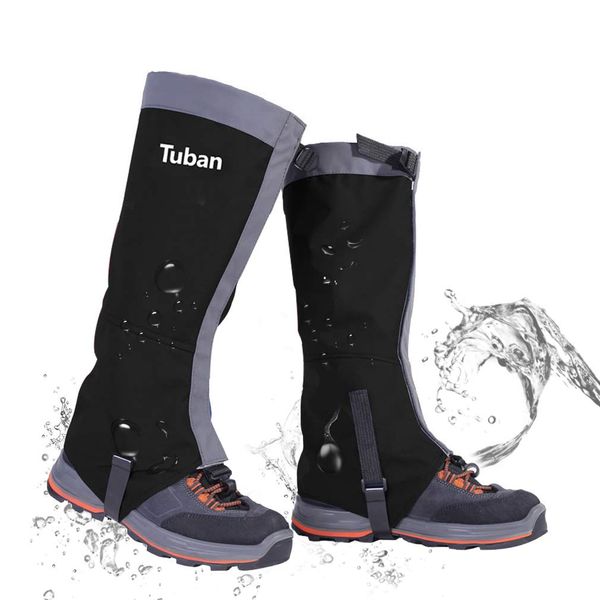 Lifetooler Gaiters for Women Men, Waterproof Durable Walking Hiking Gators Gortex Outdoor Ankle Leg Gaiters,420D Anti-Tear Nylon Material Boot Gaiters for Trekking Cycling Golf (M, black)