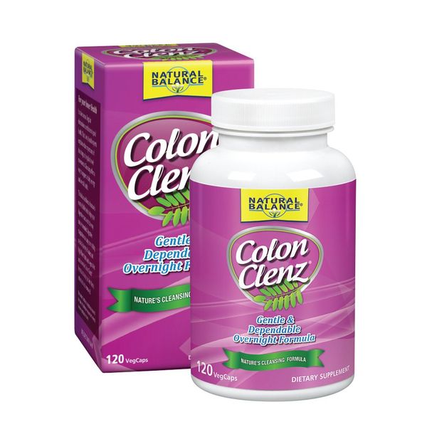 Natural Balance Colon Clenz | Herbal Colon Cleanse & Detox Supplement | Gentle & Dependable Overnight Formula (120 CT)