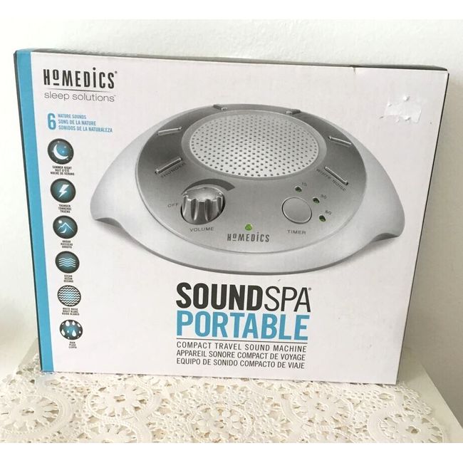 Homedics Sound Spa Portable Travel Sound Machiune 6 Nature Sounds Timer NEW NIB