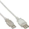 3er Set USB 2.0 Verlängerung, Stecker/Buchse, Typ A, transparent, 2m