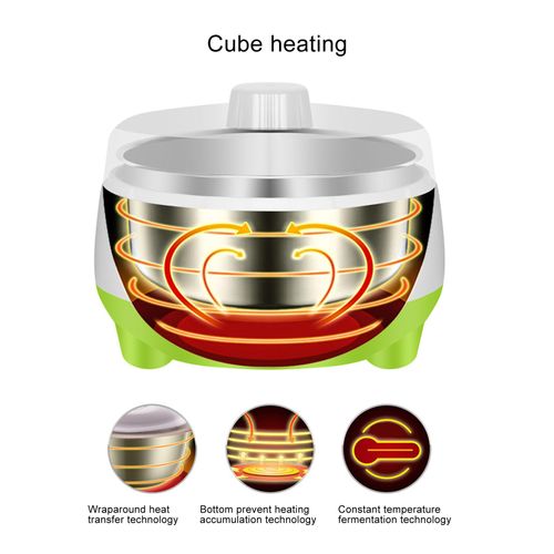 Small Yogurt Maker 15W, Compact DIY Yogurt Maker Machine with Reusable Stainless Steel Container, for Home Organic Yogurt, 4.7 x 6.3inch (US Plug 110V)