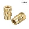 uxcell Knurled Insert Nuts M3 x 8mm Length x 5mm External Diameter Female Thread Brass Embedded Nuts 120pcs