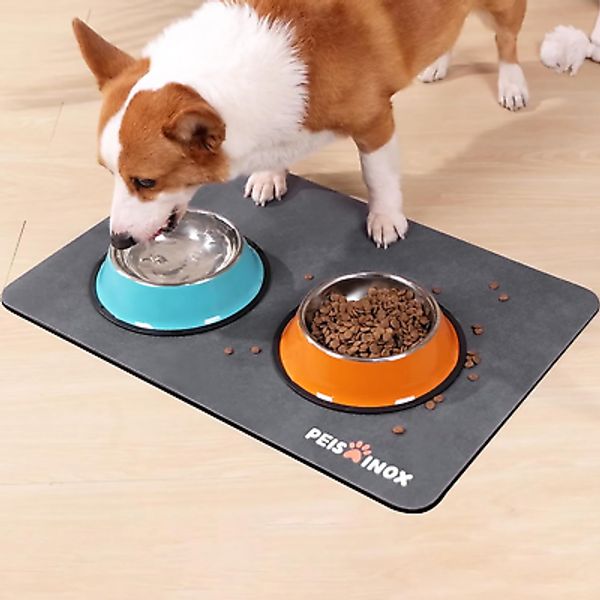 Cat Dog Food Mat, Rapid Water Absorption Dog Mat for Food and Water,100% Waterpr