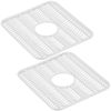 Sink Protector Mat 2 Pack Plastic with Center Drain Cutout Protect Sink 11 x 12"