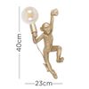 MiniSun Modern Gold Monkey Holding Light Bulb Design Wall Light
