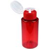 PANA 7 Oz Professional Push Down Liquid Pumping Empty Bottle Dispenser (Red (No Wording))