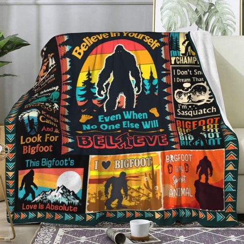 DikiTeenz Bigfoot Blanket Big Foot Sasquatch Gifts,Bigfoot Gifts for Men Women,Christmas Birthday Gifts for Sasquatch Lovers,Funny Sasquatch Blankets Sasquatch Gifts for Adults Men Kids 50"X40"