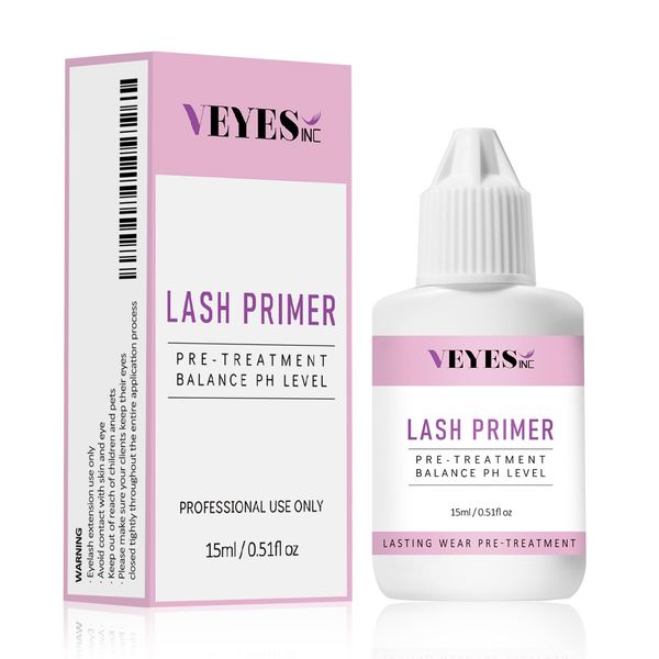 VEYES INC Lash Primer for Eyelash Extensions 15ml Professional Use Only Easy to Removes Proteins and Oils Increase Adhesive Bonding Power