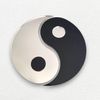Black & Silver Mirror Yin & Yang Acrylic Mirrors 40cm Diameter