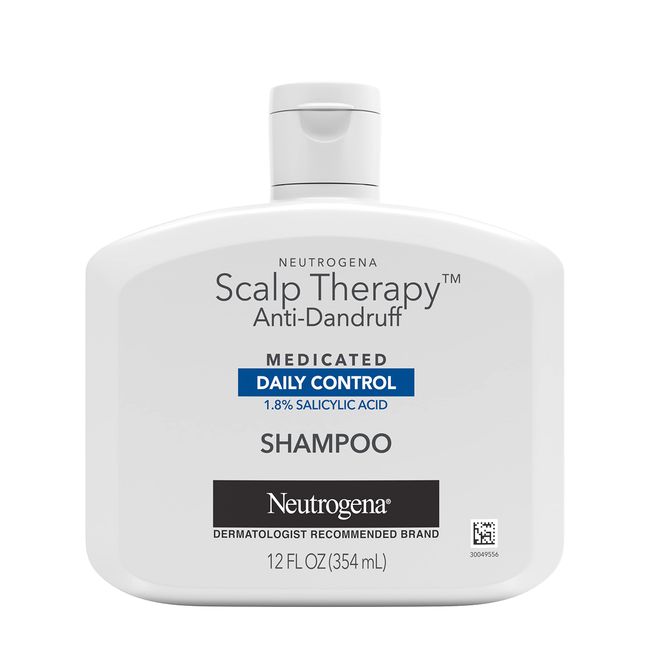 Neutrogena Scalp Therapy Anti-Dandruff Shampoo Daily Control, 1.8% salicylic acid, with fragrance of warm vanilla & toasted coconut notes, 12 fl oz