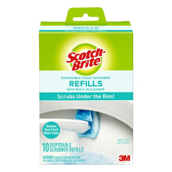 Scotch-Brite Disposable Toilet Scrubber Refills, Removes Rust & Hard Water Stains, 10 Disposable Refills Blue