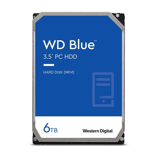 Western Digital WD Blue Internal Hard Drive 6TB CMR 3.5" SATA 5400rpm 256MB Cache PC WD60EZAX-EC