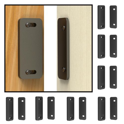 Ultra Thin Cabinet Magnets Door Catch, Adhesive Drawer Latch,Cabinet Magnetic Catch for Kitchen,Closet Door,Cupboard Wardrobe,Sliding Closure,No-Gap Design (Black 8PCS)