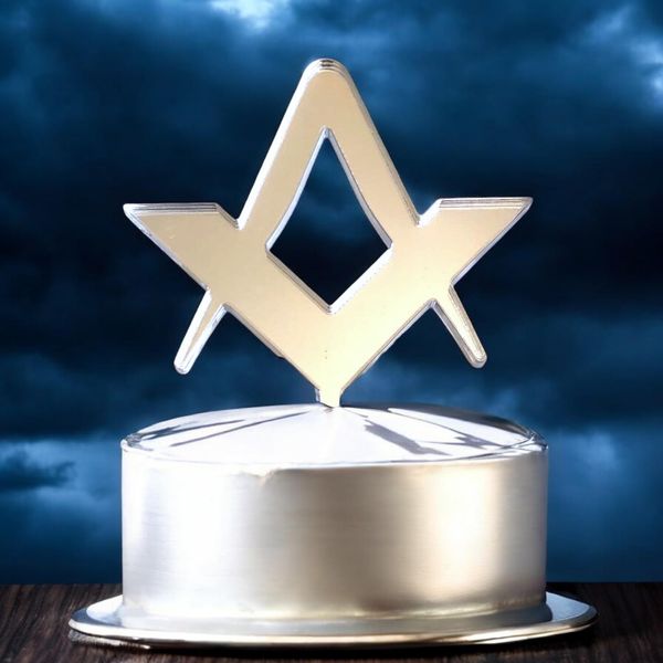 Mason's Set Square and Compass Cake Toppers Pack 12, 6cm Cupcake Toppers
