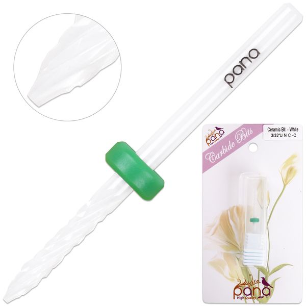 Professional Quality Ceramic White Under Nail Cleaner Bit Nail Drill Coarse Grit