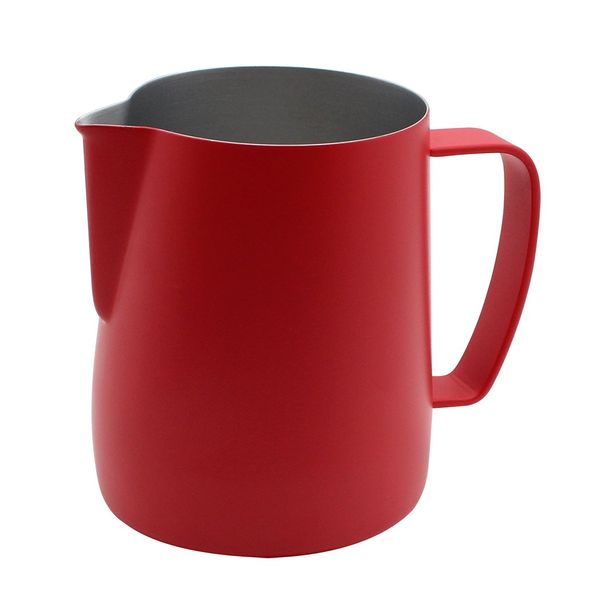 Dianoo Stainless Steel Frothing Pitcher Jug Milk Frothers Cup Suitable for Coffee, Latte and Frothing Milk 350ml pinky red