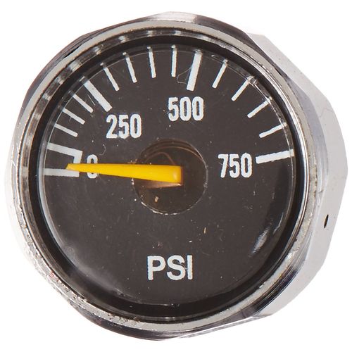 PIC Gauge HEX-108RL 1" Dial, 0/800 psi Range, 1/8" Male NPT Connection Size, Center Back Mount Dry Non-Fillable Miniature Hex Gauge with a Nickel Plated Hex Case, Brass Internals, and Plastic Lens
