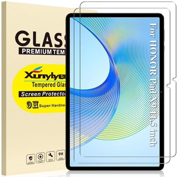 XunyLyee [2 Pack Screen Protector for HONOR Pad X9 11.5 Inch, Dereza 9H, HD Transparent, Anti-Bubble, Anti-Scratch Tempered Glass Film