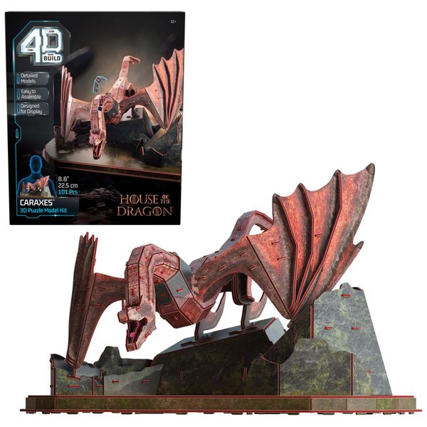 Spin Master Games 4D Build, House of The Dragon Caraxes Dragon 3D Model Kit 101 Pcs, Desk Décor, Game of Thrones Puzzles for Adults, 3D Puzzles for Adults & Teens 12+