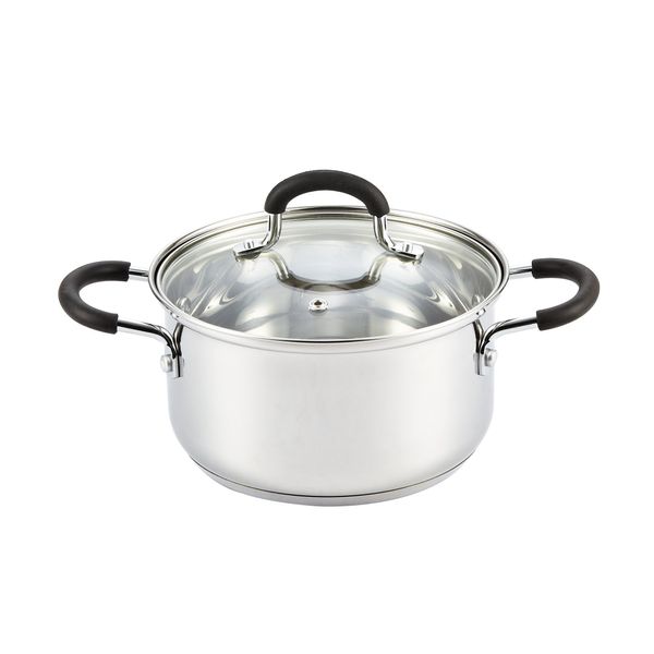 Cook N Home 3 Quart Sauce Pot Casserole Pan Stockpot saucier, 3 QT, Silver