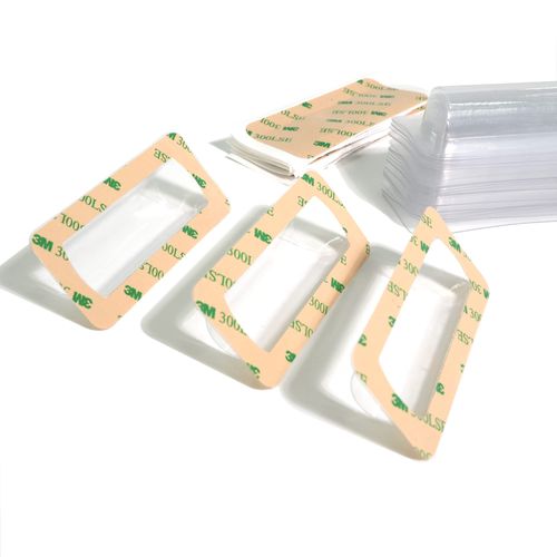 UPTTHOW Clear Plastic Dome Lip Balm Money Holder Craft Waterproof Rectangle Chapstick Money Cash Pounches Gift with Glue Back Card Making 20 Packs