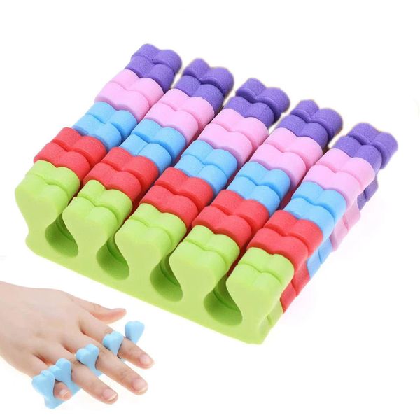 20pcs Toe Separators Finger Dividers (10 Pairs) Disposable Pedicure for Nail Foot Salon, Foam Toe Separators Professional Nail Art Fingers Foots Sponge Cushions for Nail Polish