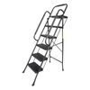 5 Step Non-Slip Stool Ladder with Handrails 330 lbs folding Tool Tray Platform