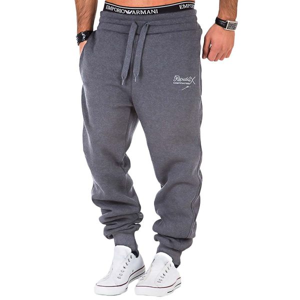 REPUBLIX Herren Sporthose Jogger Jogginghose Sweatpants Trainingshose R-0052 Dunkelgrau L